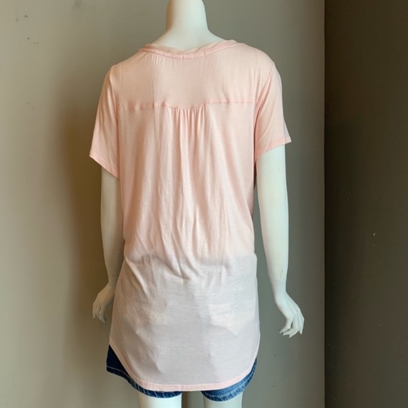 Maurices Pink Beaded Shear Short Sleeve Top Size 1x - Picture 4 of 8
